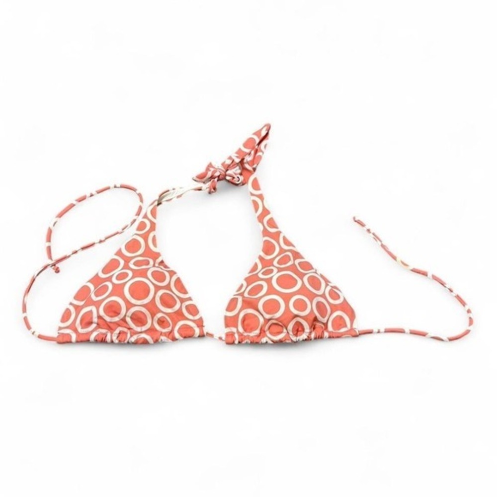 coral and white victoria's secret bikini top